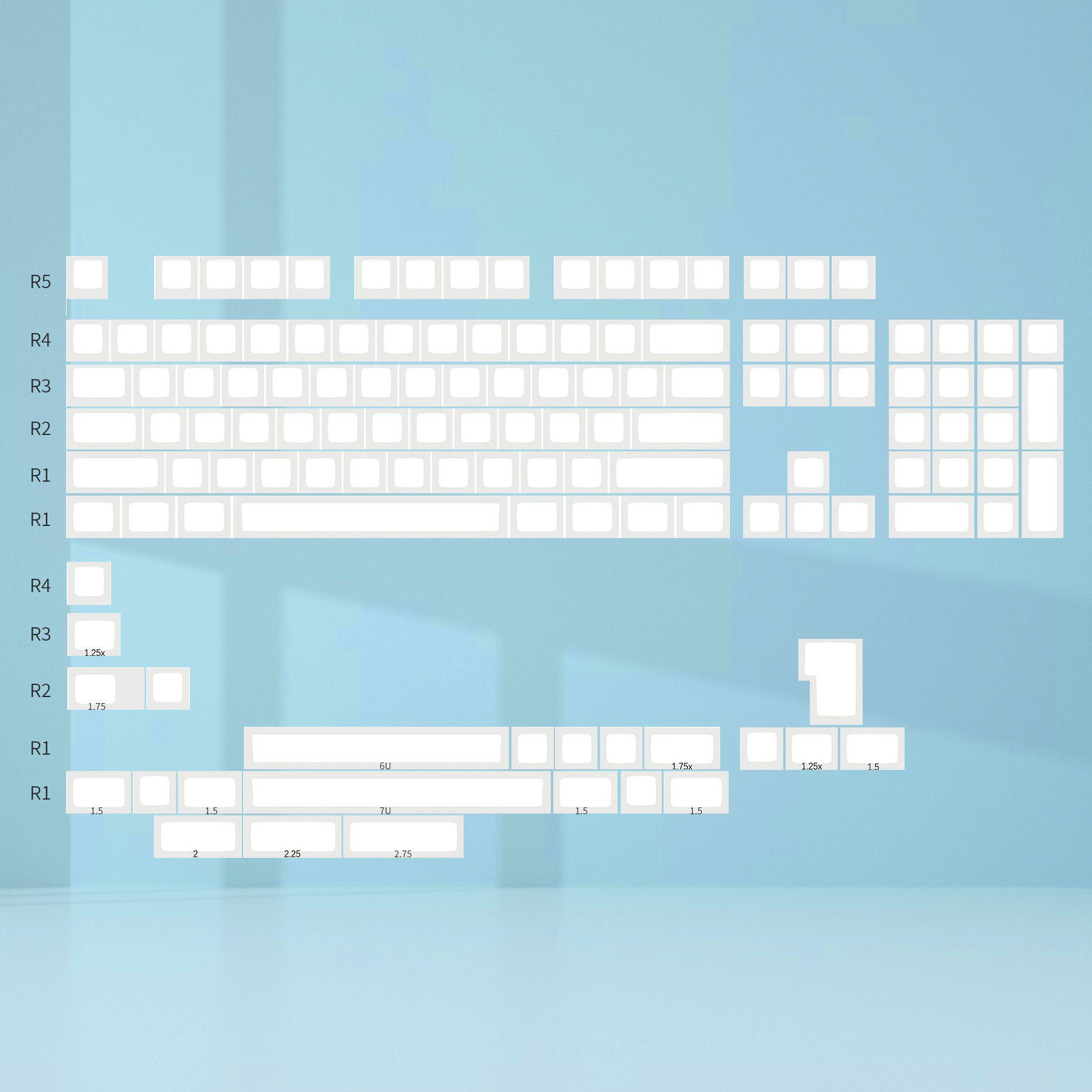 KBDfans KAT BOW 226 White PBT Dye-Sub Keycaps Set For MX Mechanical Keyboard 61/63/67/68/84/87/104 Layout