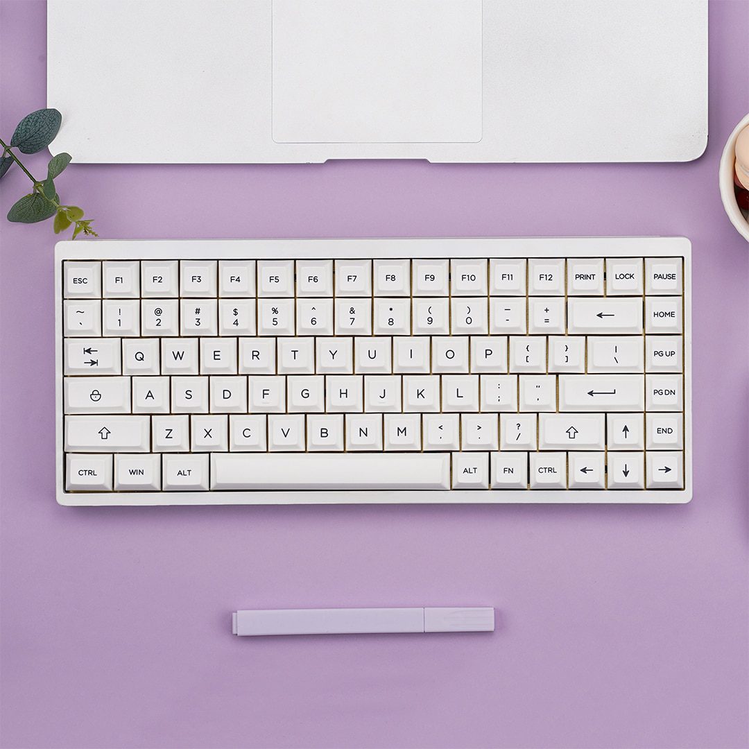 KBDfans KAT BOW 226 White PBT Dye-Sub Keycaps Set For MX Mechanical Keyboard 61/63/67/68/84/87/104 Layout