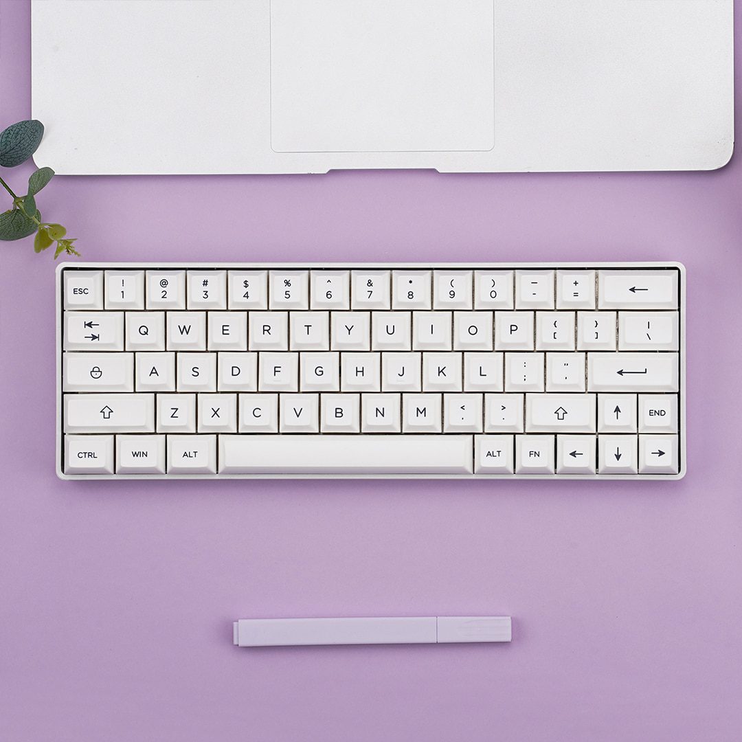 KBDfans KAT BOW 226 White PBT Dye-Sub Keycaps Set For MX Mechanical Keyboard 61/63/67/68/84/87/104 Layout