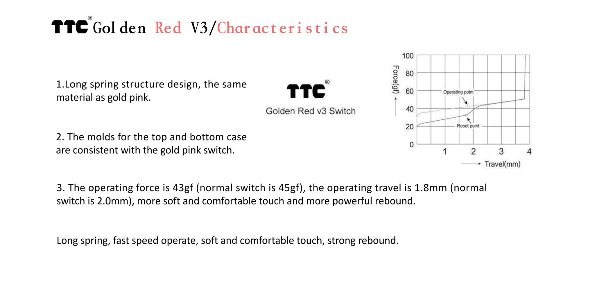 TTC Golden Red V3 Plate Mount Switches TTC Golden Red V3 Plate Mount Switches