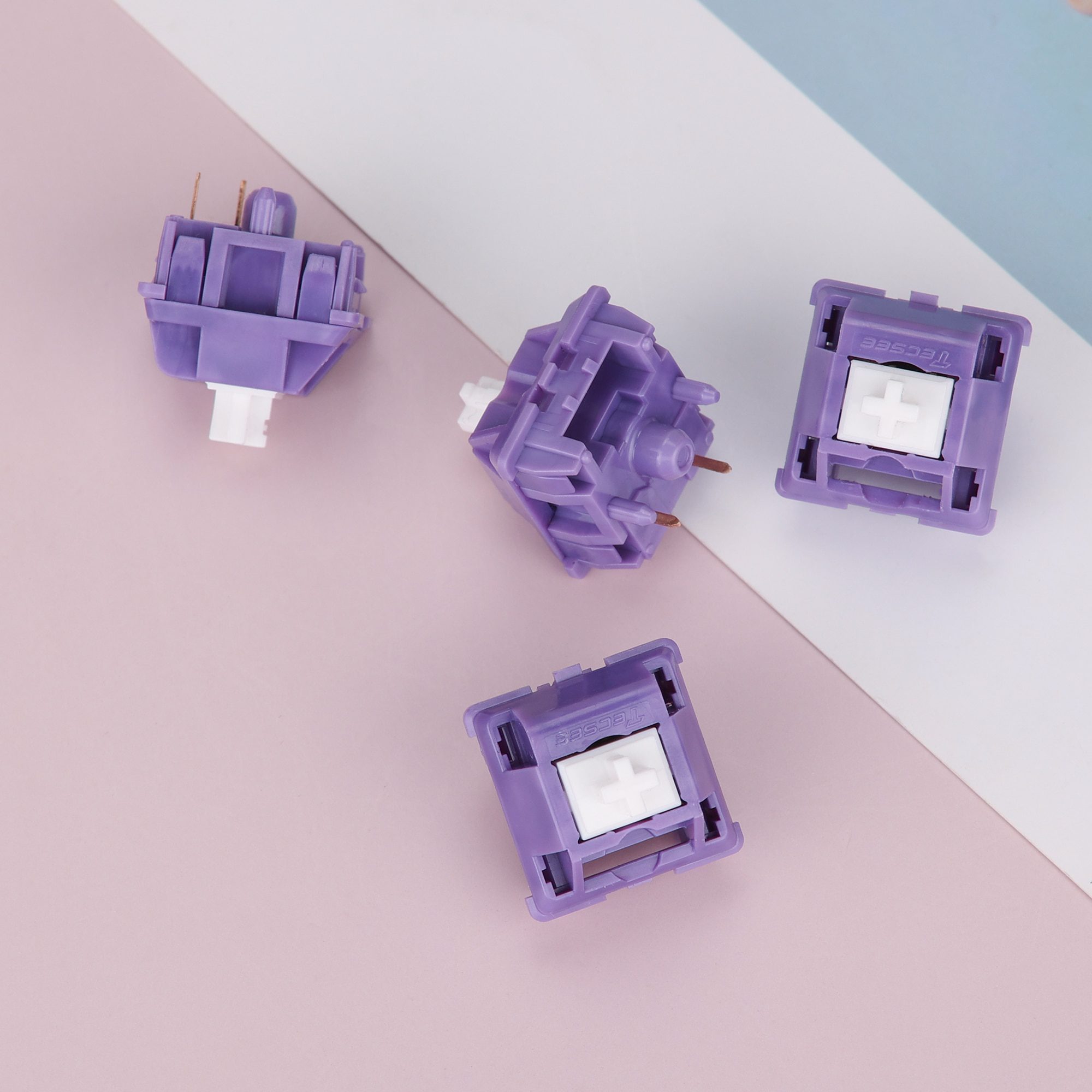 Tecsee Purple Pandas Tactile Switches For Mechanical Gaming Keyboard 5-pin Switch PME Housing Lightly Pre-lubed