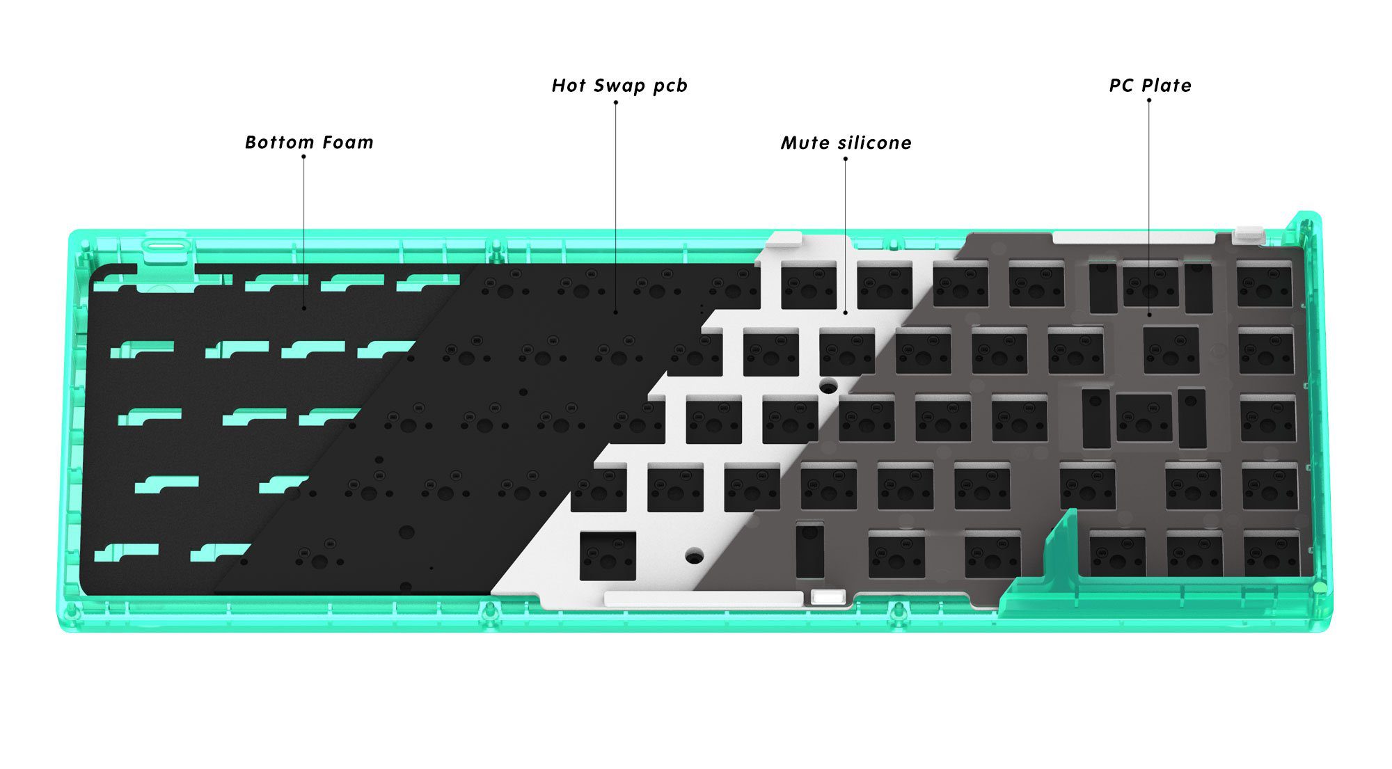 [ISO Version] KBD67 Lite R4 Mechanical Keyboard DIY KIT ISO Wired Version Fit with MX and MX clone switches Mechanical Keyboard