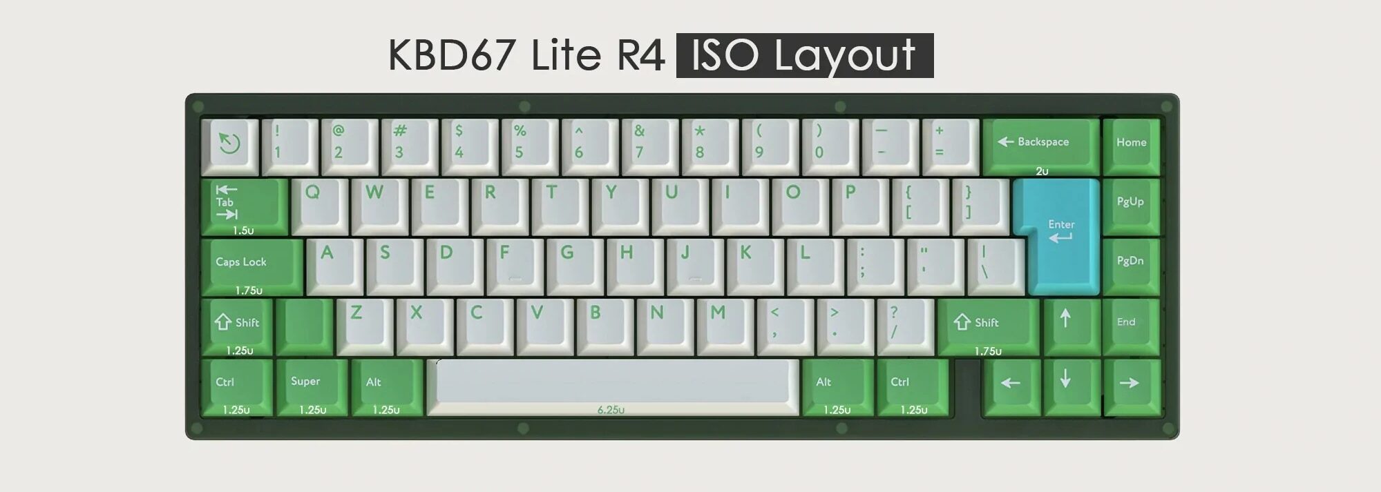 [ISO Version] KBD67 Lite R4 Mechanical Keyboard DIY KIT ISO Wired Version Fit with MX and MX clone switches Mechanical Keyboard