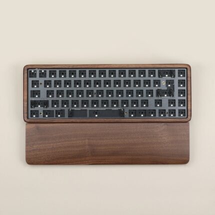 65% Wooden Case Hot-Swap Mechanical Keyboard DIY KIT With Wrist Tray Mount