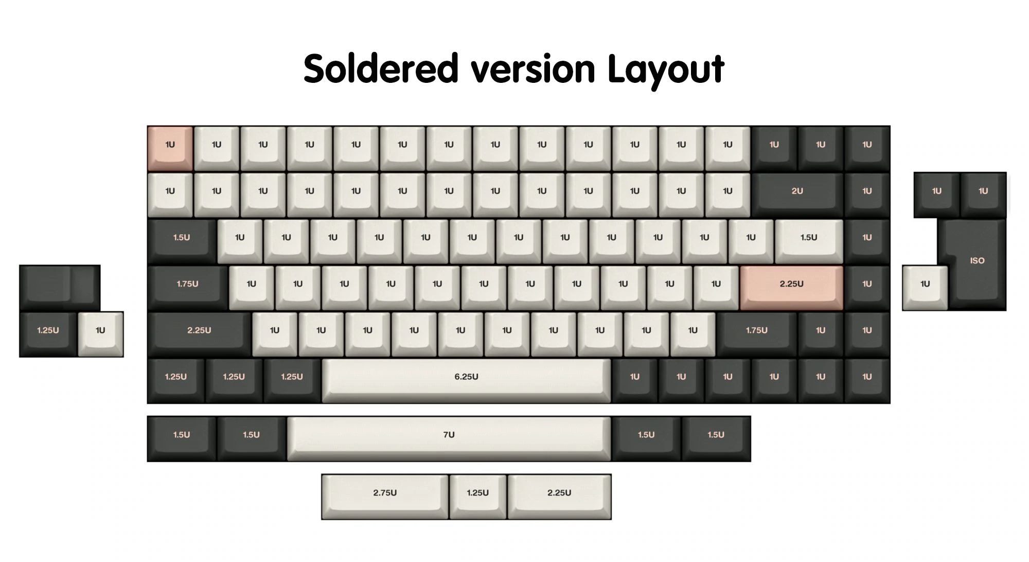 KBDfans KBD75 V3.1 PVD Laser Mechanical Keyboard Diy Kit KBDfans KBD75 V3.1 PVD Laser Mechanical Keyboard Diy Kit