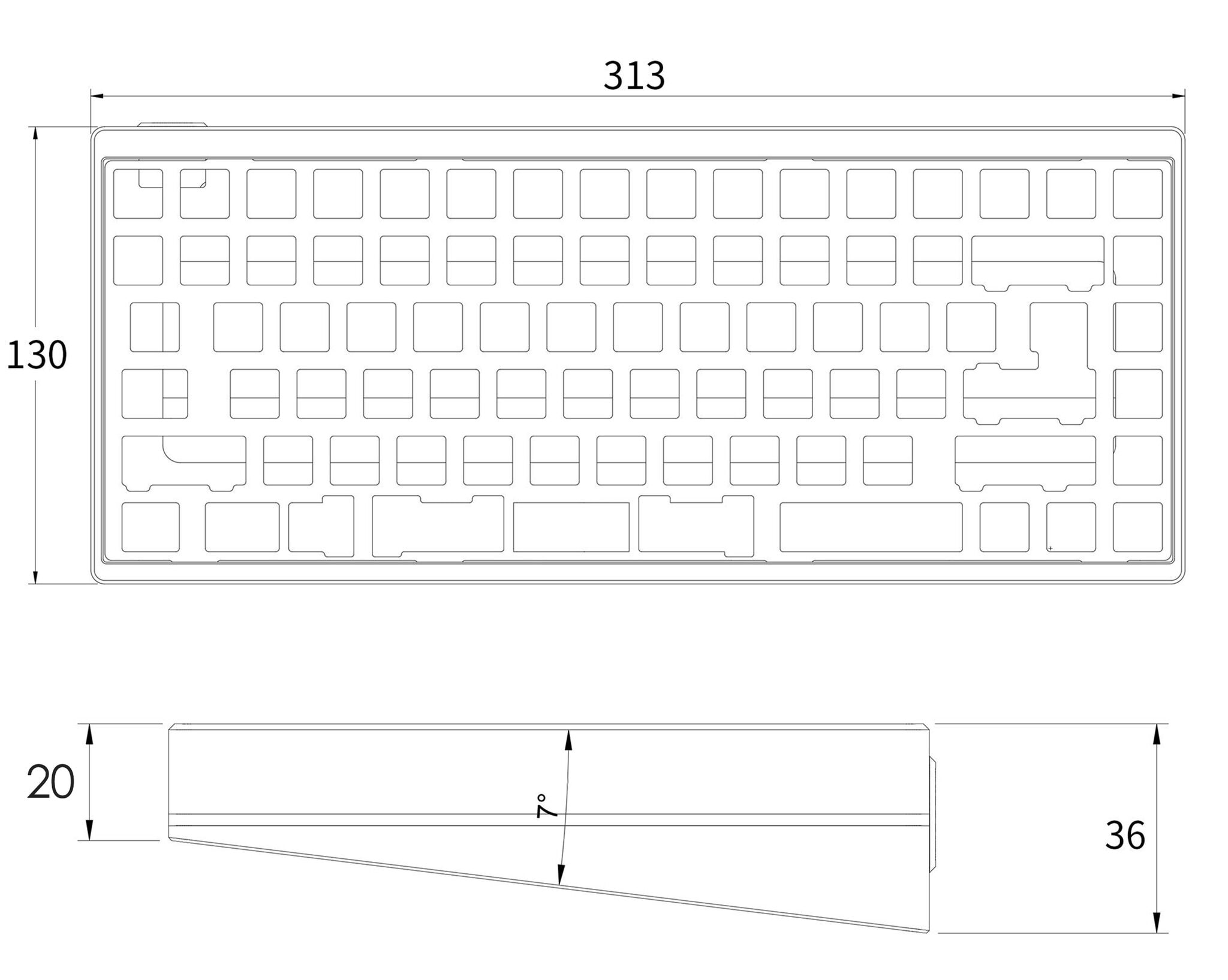 KBDfans KBD75 V3.1 Aluminum Case Fit KBD75 rev2.0 Soldered PCB/ KBD75 Hot-swap PCB