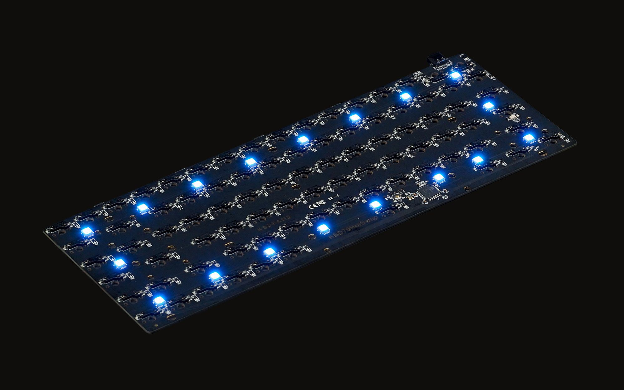 KBD75 Hot-Swap PCB For KBD75 v3/v3.1/D84 Case QMK/VIA Supported RGB underglow