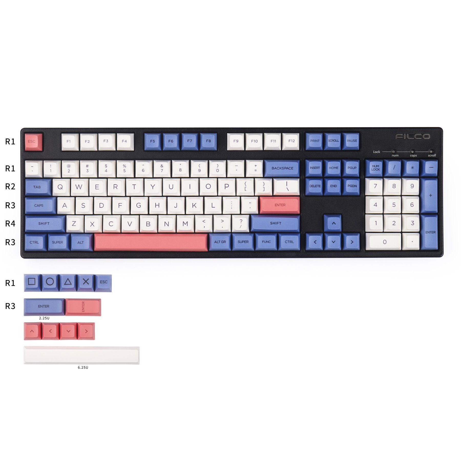 KBDfans SA PBT Vlolet Dye-Sub Keycaps Full Set 163/116/International Keys KBDfans SA PBT Vlolet Dye-Sub Keycaps Full Set 163/116/International Keys