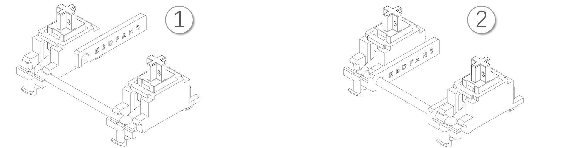 KBDfans PCB Mount Stabilizers Partner KBDfans PCB Mount Stabilizers Partner