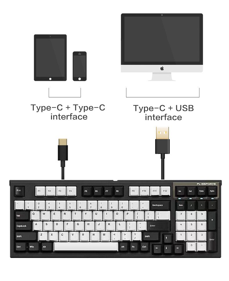 FL·ESPORTS FL980 98-Key Mechanical Keyboard Single-Mode Wired Six-Key Hot-Swappable Version Game Office Dedicated FL·ESPORTS FL980 98-Key Mechanical Keyboard Single-Mode Wired Six-Key Hot-Swappable Version Game Office Dedicated