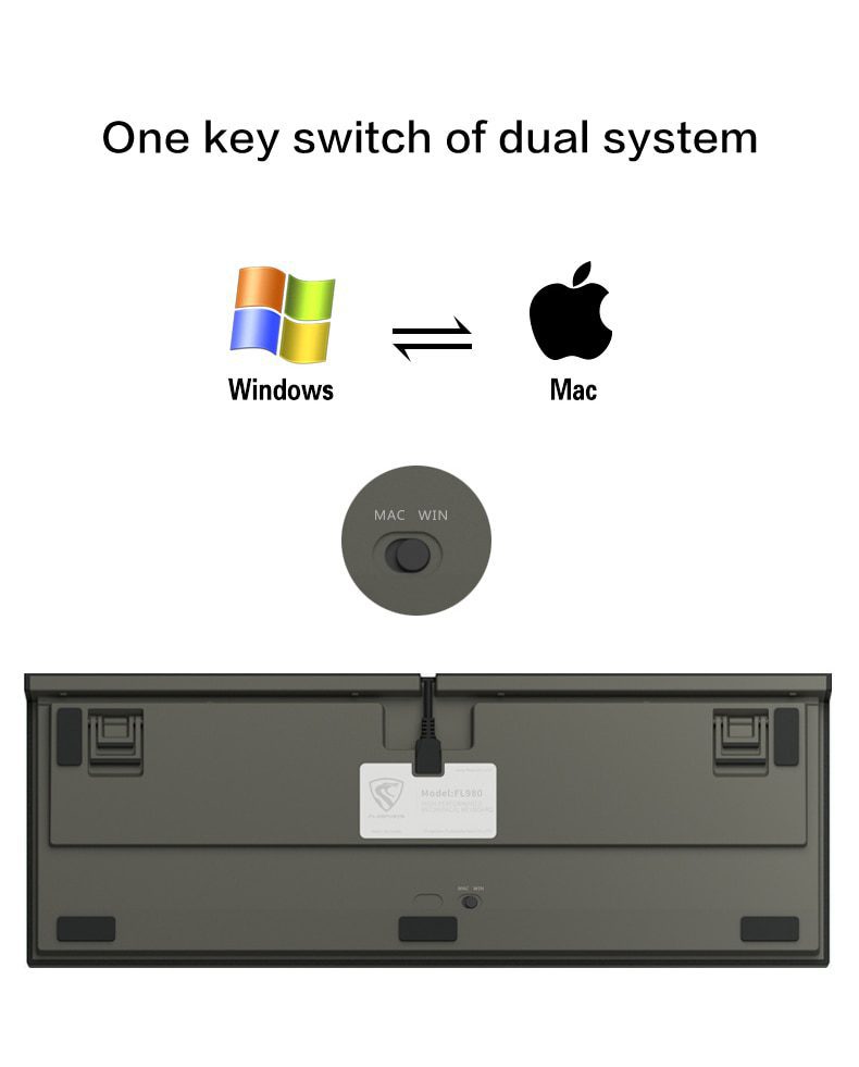 FL·ESPORTS FL980 98-Key Mechanical Keyboard Single-Mode Wired Six-Key Hot-Swappable Version Game Office Dedicated FL·ESPORTS FL980 98-Key Mechanical Keyboard Single-Mode Wired Six-Key Hot-Swappable Version Game Office Dedicated