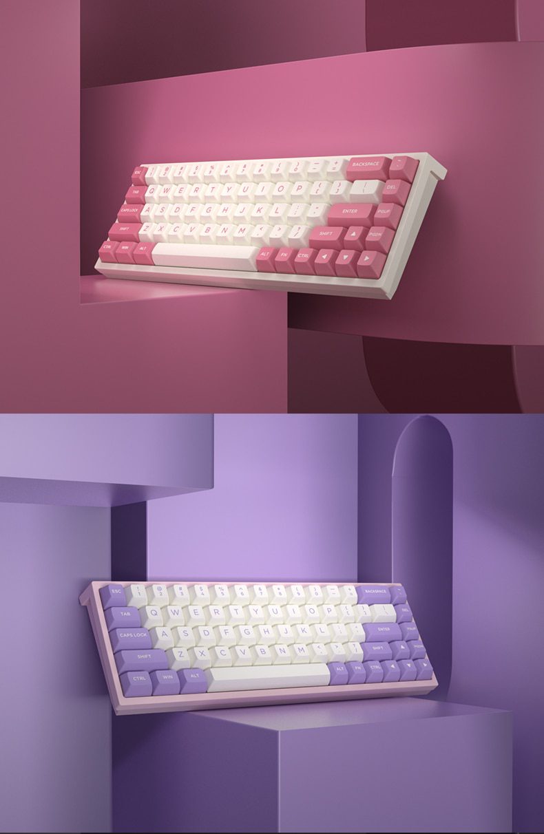 FL·ESPORTS FL680 Three-Mode Mechanical Keyboard 68 Keys RGB Hot-Swappable 2.4G Wireless Bluetooth Wired Win/Mac/iPad