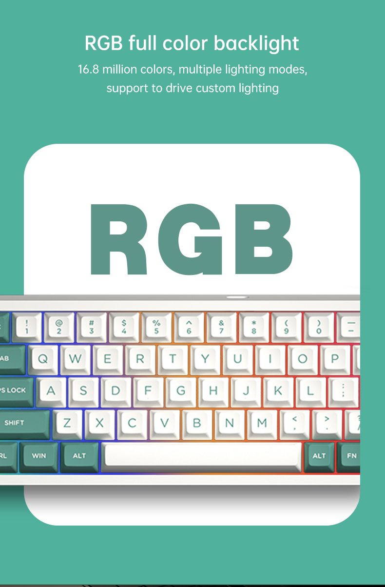 FL·ESPORTS FL680 Three-Mode Mechanical Keyboard 68 Keys RGB Hot-Swappable 2.4G Wireless Bluetooth Wired Win/Mac/iPad