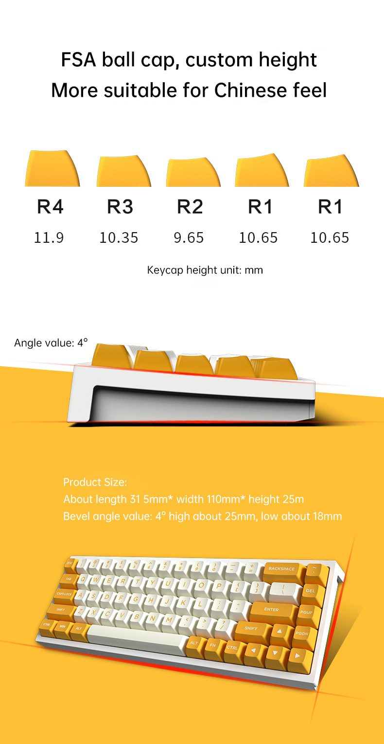 FL·ESPORTS FL680 Three-Mode Mechanical Keyboard 68 Keys RGB Hot-Swappable 2.4G Wireless Bluetooth Wired Win/Mac/iPad