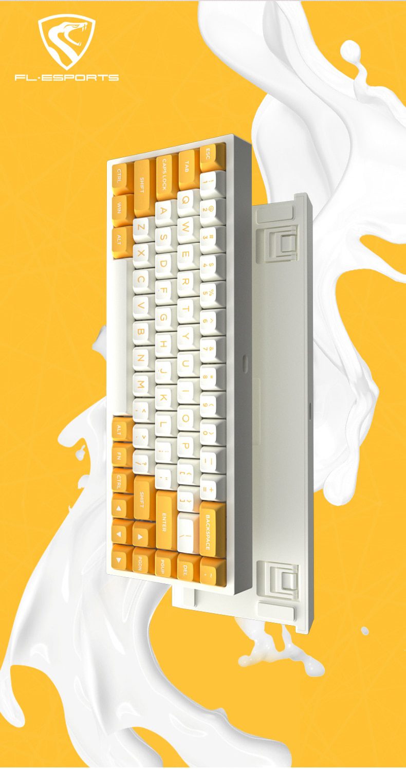 FL·ESPORTS FL680 Three-Mode Mechanical Keyboard 68 Keys RGB Hot-Swappable 2.4G Wireless Bluetooth Wired Win/Mac/iPad