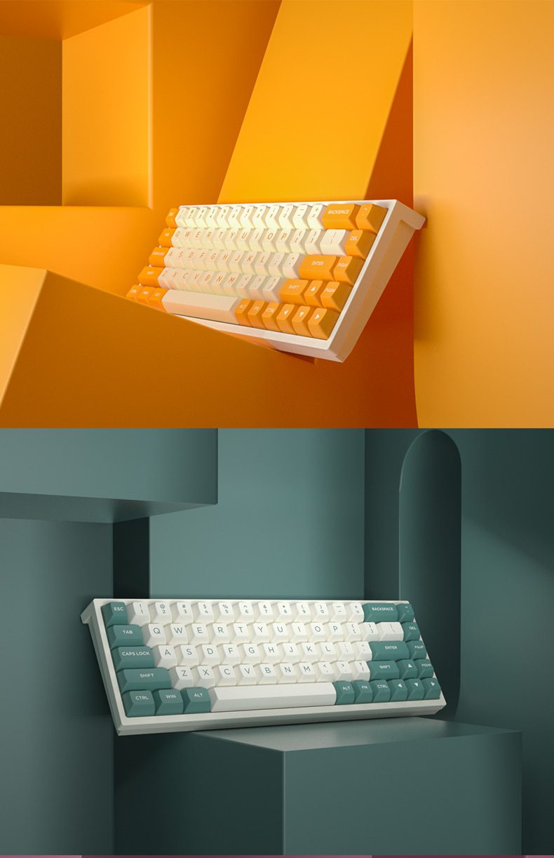 FL·ESPORTS FL680 Three-Mode Mechanical Keyboard 68 Keys RGB Hot-Swappable 2.4G Wireless Bluetooth Wired Win/Mac/iPad