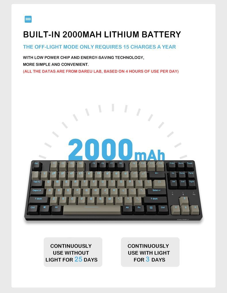 Dareu A87 Tri-mode Connection 100% Hotswap RGB LED Backlit Mechanical Gaming Keyboard With Customized Violet Gold or Sky Switch Dareu A87 Tri-mode Connection 100% Hotswap RGB LED Backlit Mechanical Gaming Keyboard With Customized Violet Gold or Sky Switch