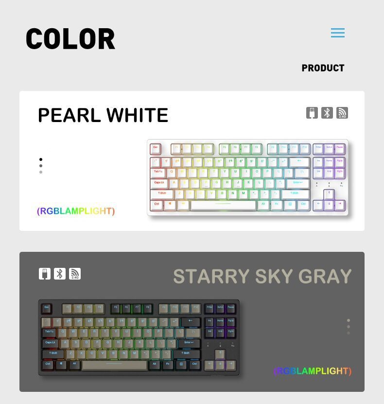 Dareu A87 Tri-mode Connection 100% Hotswap RGB LED Backlit Mechanical Gaming Keyboard With Customized Violet Gold or Sky Switch Dareu A87 Tri-mode Connection 100% Hotswap RGB LED Backlit Mechanical Gaming Keyboard With Customized Violet Gold or Sky Switch