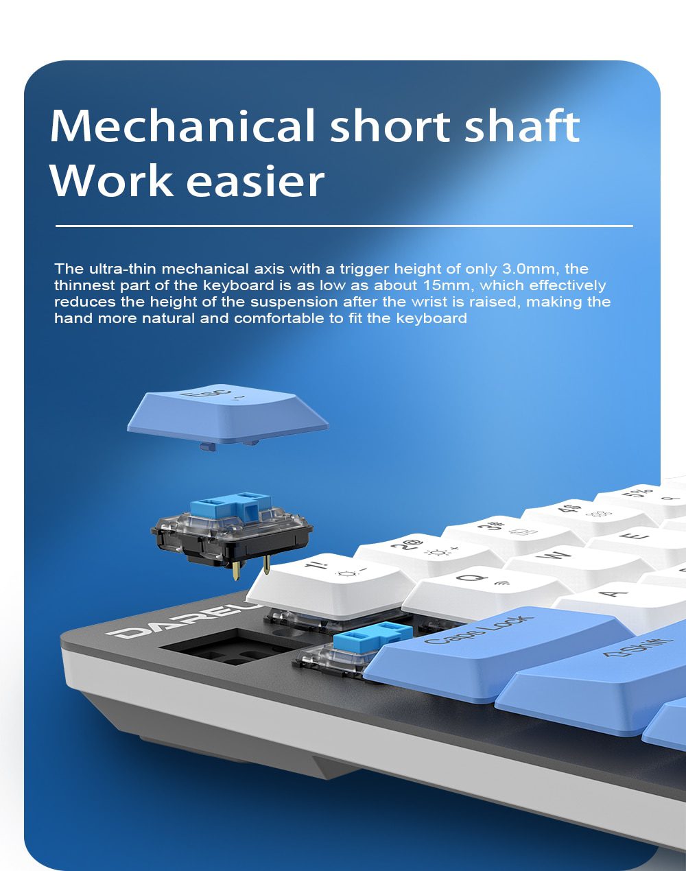 DAREU 68 Keys Mechanical Keyboard Mini Portable 60% Dual-mode KB Wired Bluetooth 5.1 Ergonomic Low Profile Keyboards for Office DAREU 68 Keys Mechanical Keyboard Mini Portable 60% Dual-mode KB Wired Bluetooth 5.1 Ergonomic Low Profile Keyboards for Office